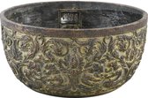 PTMD Nima Green cement pot antiek rond laag L