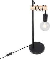 QAZQA dami - Landelijke Tafellamp - 1 lichts - H 58.5 cm - Zwart - Woonkamer | Slaapkamer | Keuken