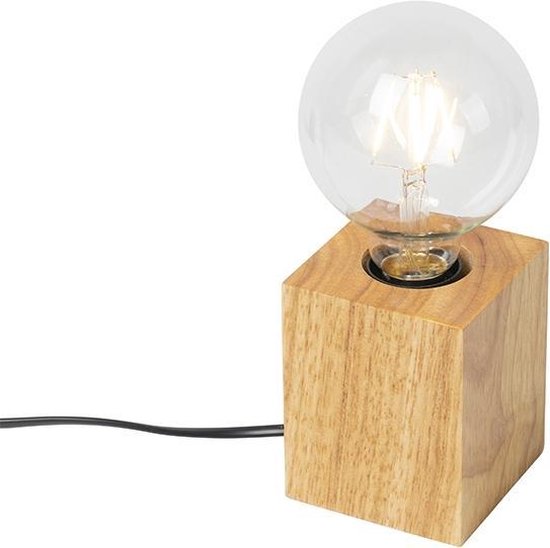 QAZQA bloc - Lampe de table country - 1 lumière - H 100 mm - Naturel - Salon | Chambre à coucher | Cuisine