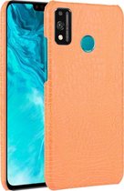 HONOR 9X Lite Hoesje - Mobigear - Croco Serie - Hard Kunststof Backcover - Oranje - Hoesje Geschikt Voor HONOR 9X Lite