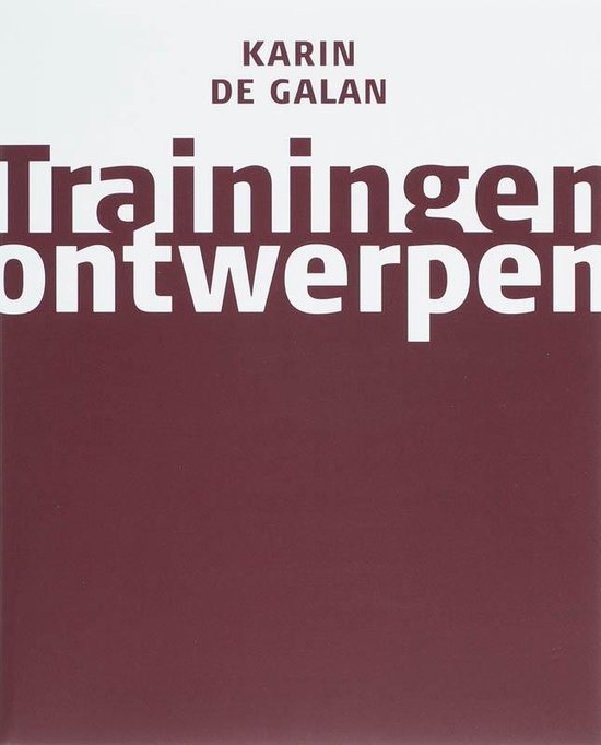 Cover van het boek 'Trainingen ontwerpen + DVD' van K. de Galan