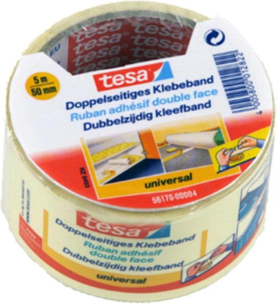 Tesa Dubbelzijdig Kleefband - 50 mm x 25 m | bol.com