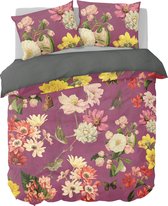 Y-NOT - Heritage Flower - Dekbedovertrek - Katoensatijn - 1 Persoons - 140x200/220 cm - Paars