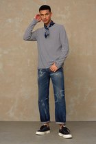Kings Of Indigo - Nezer  - Longsleeve T-shirt - Donker Blauw - XS