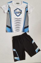 S&C sportset / gymset - SPORT -  wit/blauw - maat 92