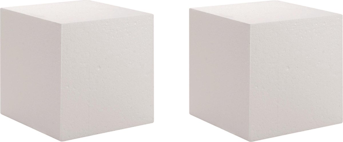 5x stuks piepschuim hobby knutselen vormen/figuren kubus blok van 20 x 20 cm