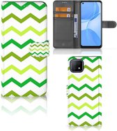 Telefoonhoesje OPPO A73 5G Flip Case Zigzag Groen