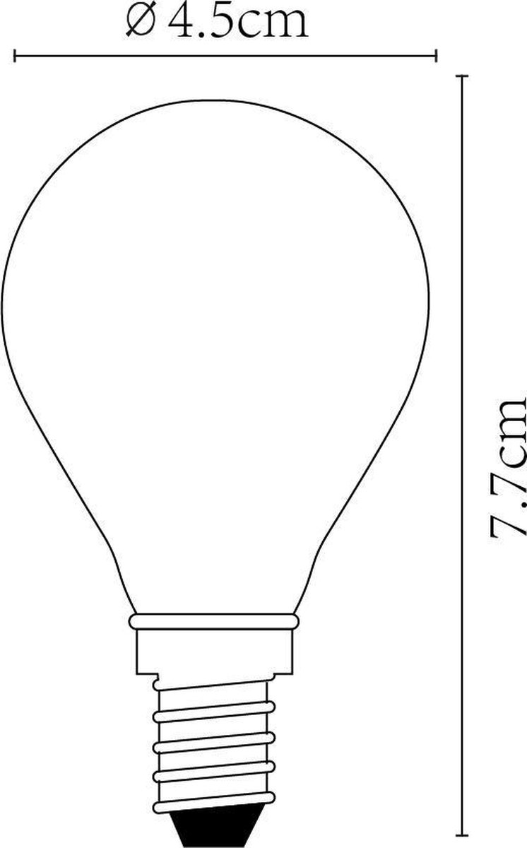 Lucide Illuminazione Lampadina P45 - Bulbo a filamento LED dimmerabile - Ø  4,5 cm - E14