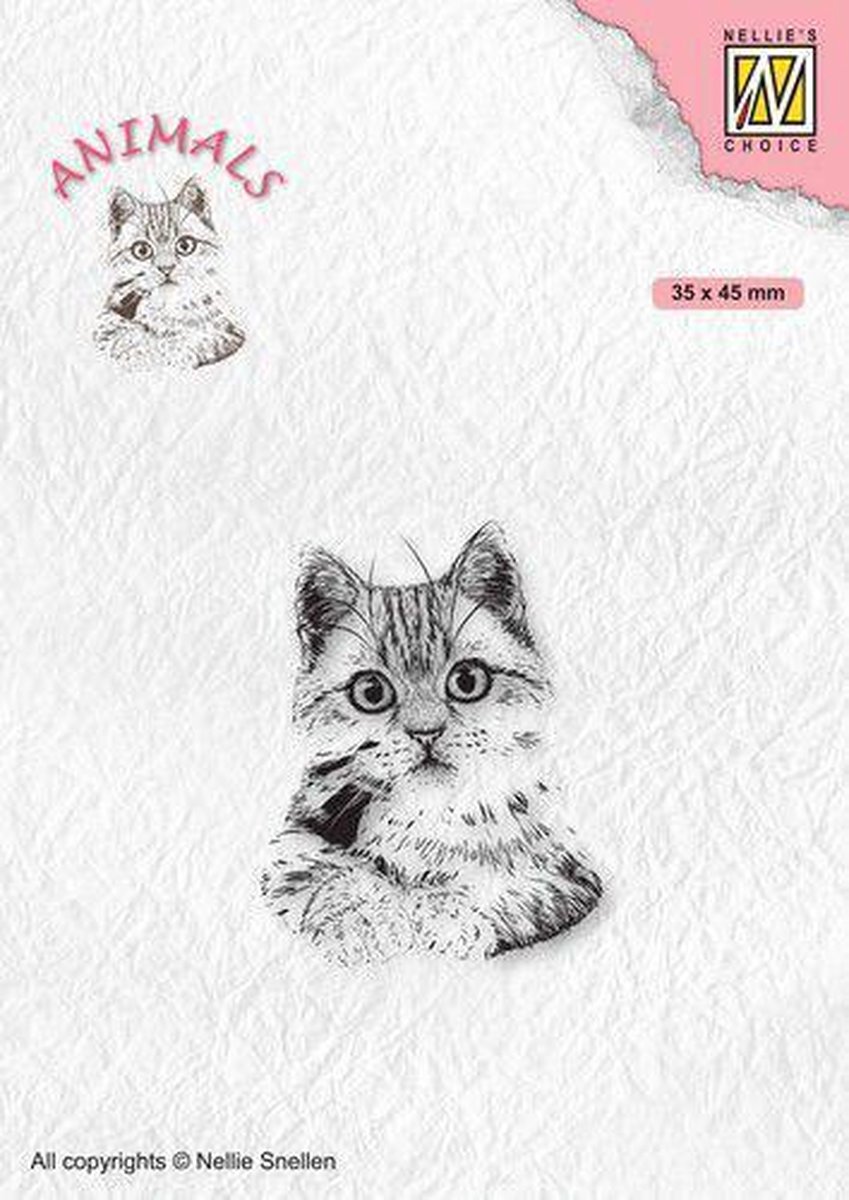 ANI021 Nellie Snellen Clearstamp Animals - Pussycat - katten kat - poes