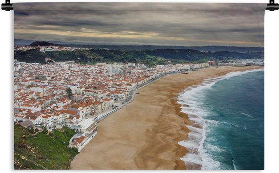 Wandkleed Portugal - Nazare Wandkleed katoen 180x120 cm - Wandtapijt met foto XXL / Groot formaat!