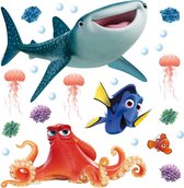 Disney muursticker Finding Dory blauw, oranje en geel - 600226 - 30 x 30 cm