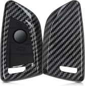 kwmobile autosleutelhoes voor BMW 3-knops Smart Key autosleutel - hardcover beschermhoes - Carbon design - zwart