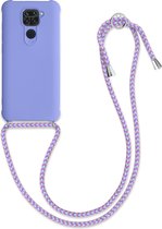 kwmobile telefoonhoesjegeschikt voor Xiaomi Redmi Note 9 - Hoesje van siliconen met telefoonkoord - In lavendel