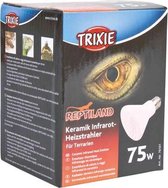 Trixie reptiland keramische infrarood warmtestraler - 7,5x7,5x10 cm 75 watt - 1 stuks