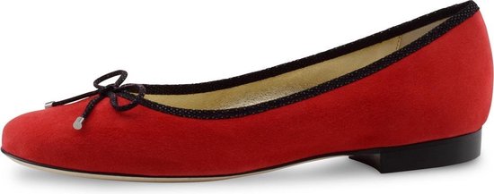 Ballerines rouges pour femmes - Chaussures à enfiler en daim - Chaussures pour femmes de printemps - Semelle en cuir - Werner Kern Baia - Taille 39,5