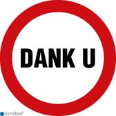 Simbol - Stickers Dank u - Duurzame Kwaliteit - Formaat ø 20 cm.