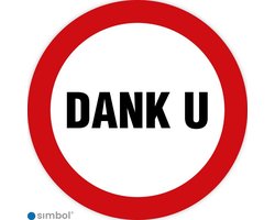 Simbol - Stickers Dank u - Duurzame Kwaliteit - Formaat ø 20 cm.