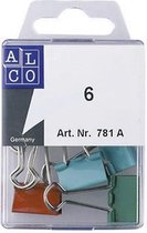 papierklem Alco 19mm vernikkeld doos a 6 stuks assorti