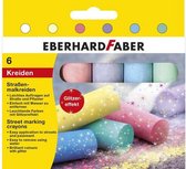 Craie de trottoir Eberhard Faber 4 faces 6 couleurs scintillantes