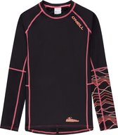 O'Neill Logo Long Sleeve Shirt Skins  Surfshirt - Maat 104  - Vrouwen - zwart/roze/oranje Maat 104
