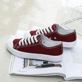 lage sneakers / gymschoenen- canvas - bordeaux rood - maat 38