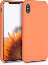 kwmobile telefoonhoesje voor Apple iPhone XS - Hoesje met siliconen coating - Smartphone case in zomers oranje