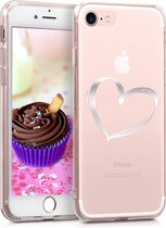 kwmobile telefoonhoesje voor Apple iPhone SE (2022) / SE (2020) / 8 / 7 - Hoesje voor smartphone - Brushed Hart design