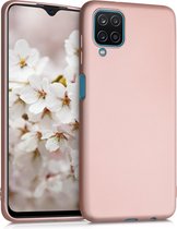 kwmobile telefoonhoesje voor Samsung Galaxy A12 - Hoesje voor smartphone - Back cover in metallic roségoud