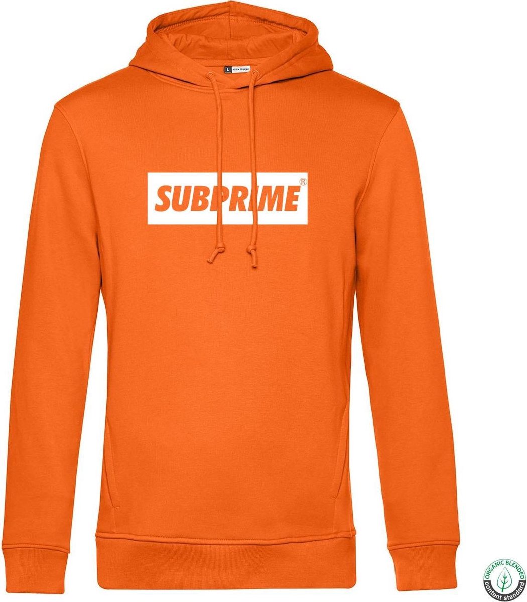 Subprime - Heren Hoodies Hoodie Block Oranje - Oranje - Maat XL
