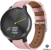 Leer Smartwatch bandje - Geschikt voor  Garmin Vivomove HR bandje leer - roze - Strap-it Horlogeband / Polsband / Armband