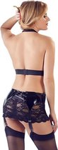 Lak Jarretelset Met Kant - Large - Zwart - Sexy Lingerie & Kleding - Lingerie Dames -  Dames Lingerie - Lak kleding Dames