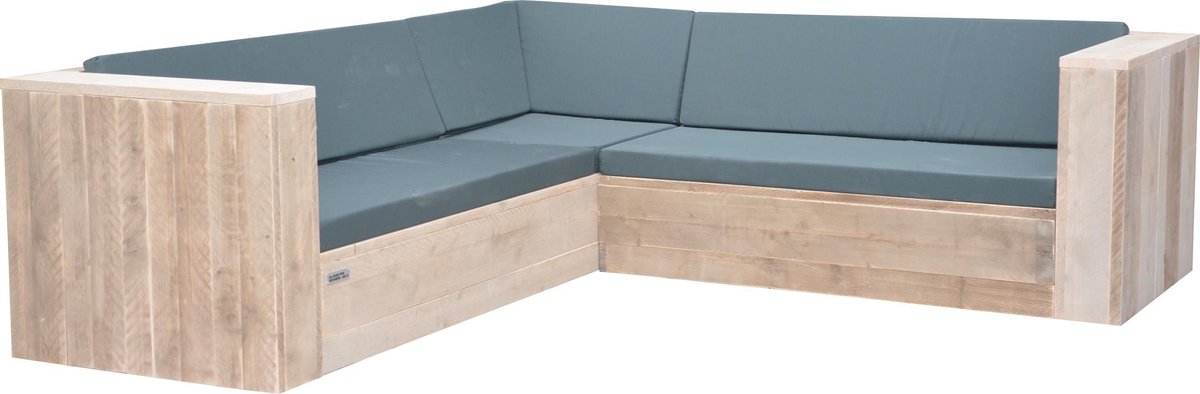 Loungeset van steigerhout met kussens - 240cm x 240cm