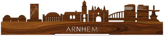 Standing Skyline Arnhem Palissander hout - 60 cm - Woondecoratie design - Decoratie om neer te zetten en om op te hangen - Meer steden beschikbaar - Cadeau voor hem - Cadeau voor haar - Jubileum - Verjaardag - Housewarming - Interieur -