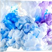 Acrylglas - Wit, Blauwe en Paarse Rook - 80x80cm Foto op Acrylglas (Wanddecoratie op Acrylglas)