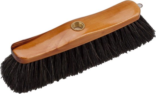 Houten binnenbezem 29 cm inclusief metalen telescoopsteel zwart/bruin 80 - 130 cm - Zachte kamerbezems van Sorbo — afbeelding 4
