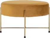 Artichok Louie ronde velvet poef - Ø61 x H39 cm -  Okergeel