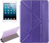 Transformers Style Silk Texture Horizontale Flip Effen Kleur Leren Case met Houder voor iPad Mini 2019 (Paars)