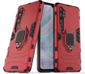 Voor Xiaomi Mi CC9 Pro / Mi Note 10 / Mi Note 10 Pro PC + TPU schokbestendige beschermhoes met magnetische ringhouder (rood)