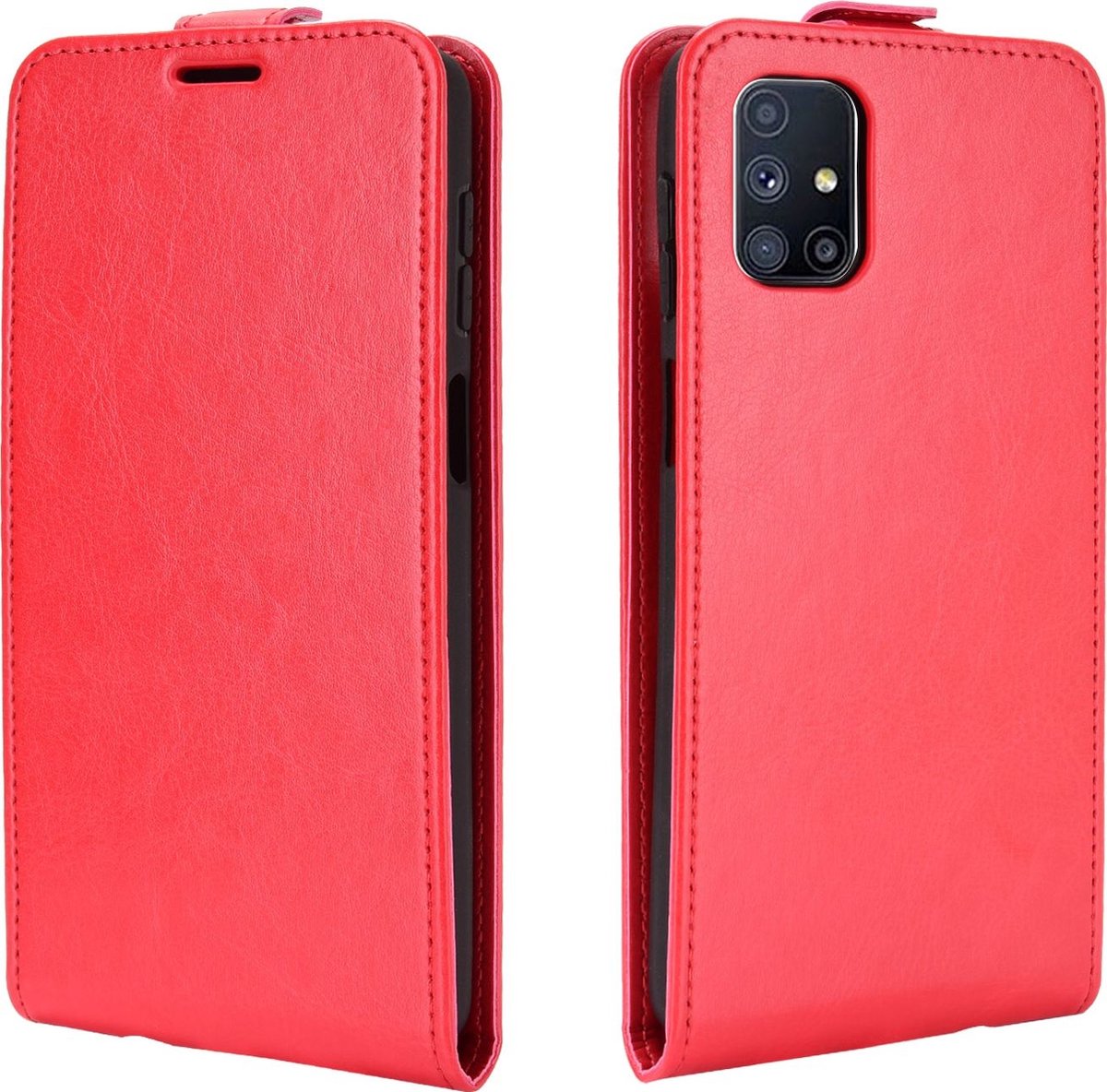 Mobigear Telefoonhoesje geschikt voor Samsung Galaxy M51 Hoesje | Mobigear Flipcase | Pasjeshouder voor 1 Pasje | Telefoonhoesje voor Pinpas / OV Kaart / Rijbewijs - Rood