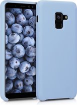 kwmobile telefoonhoesje voor Samsung Galaxy A8 (2018) - Hoesje met siliconen coating - Smartphone case in mat lichtblauw