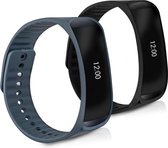 kwmobile horlogeband voor Samsung Gear fit R350 - 2x siliconen bandje in zwart / antraciet - Voor fitnesstracker