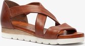 TwoDay leren dames sandalen - Cognac - Maat 39 - Echt leer