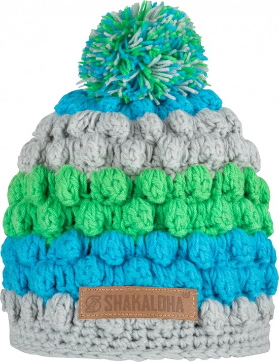 Shakaloha Gebreide Wollen Muts Heren & Dames Beanie Hat van schapenwol met polyester fleece voering - Boob Beanie Blue Unisex - One Size Wintermuts.