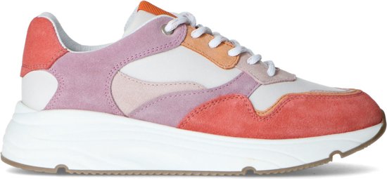 Manfield Dames Roze dad sneakers met gekleurde details Maat