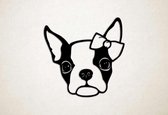 Wanddecoratie - Hond - Boston Terrier 1 - M - 60x61cm - Zwart - muurdecoratie - Line Art