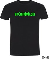 T-shirt | Karaktereigenschappen | Eigenwijs03 - L, fluor green, Heren