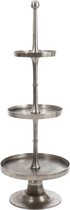 J-Line Plateau Rond 3 Niveaus Aluminium Zilver