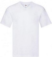 Fruit Of The Loom Heren Originele V-hals T-shirt (Wit)