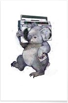 JUNIQE - Poster Koala illustratie -20x30 /Grijs