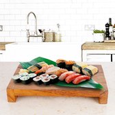 Houten serveerplank voor Sushi - Sashimi "Wasabi 33cm x 20 cm x 5.5cm" gemaakt van gecertificeerd teak